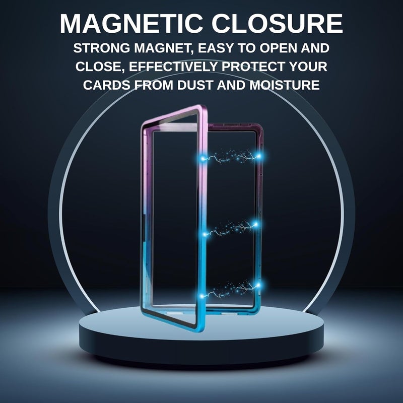 RedCap Magnetic Aluminum Graded PSA Slab Guard UV Resistant Glass 35PT Premium Protector Display Case For Standard PSA CGC Graded Sport Trading Cards - Azure Blue - Image 4